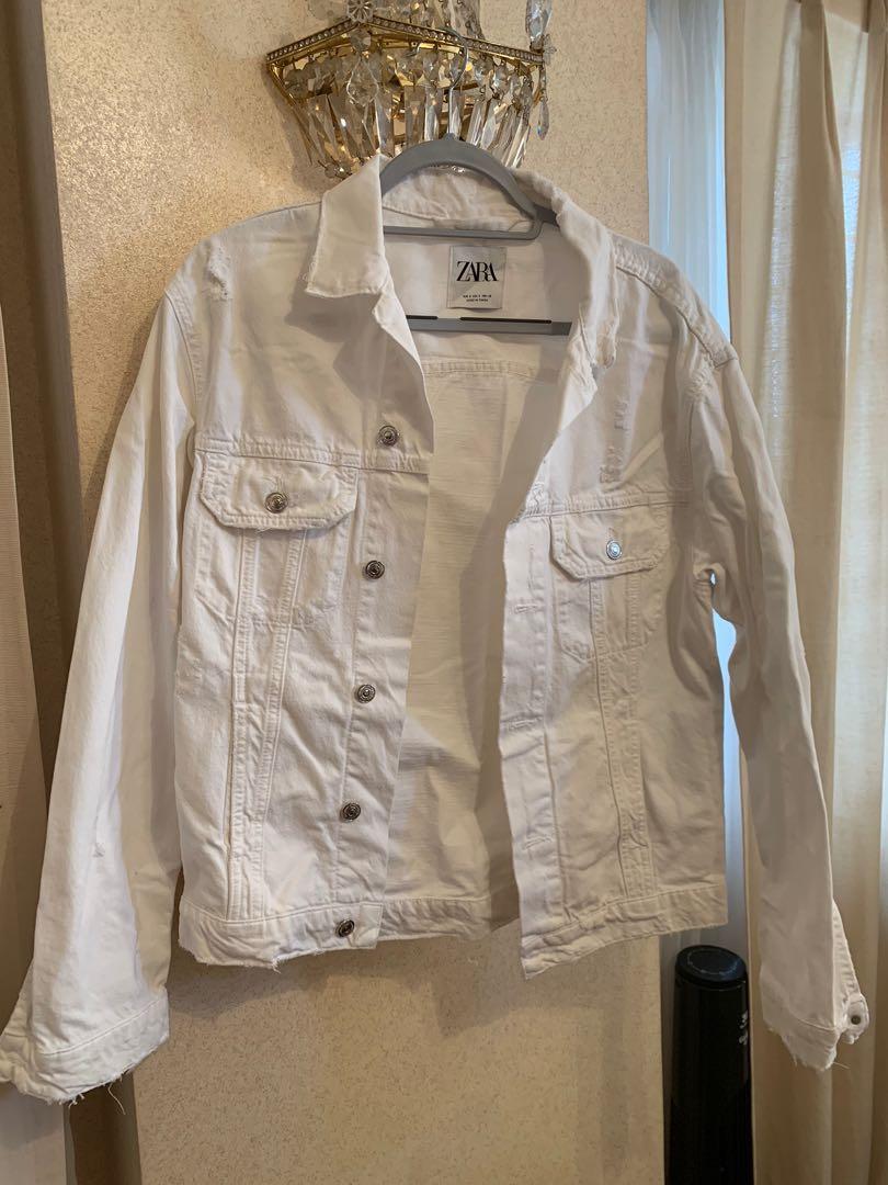 white jeans jacket zara