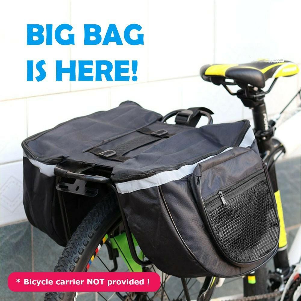 Bicycle Carrier Bag Transport Bag Luggage Bag Waterproof Black Foldable  Side Pockets 9-12 L with