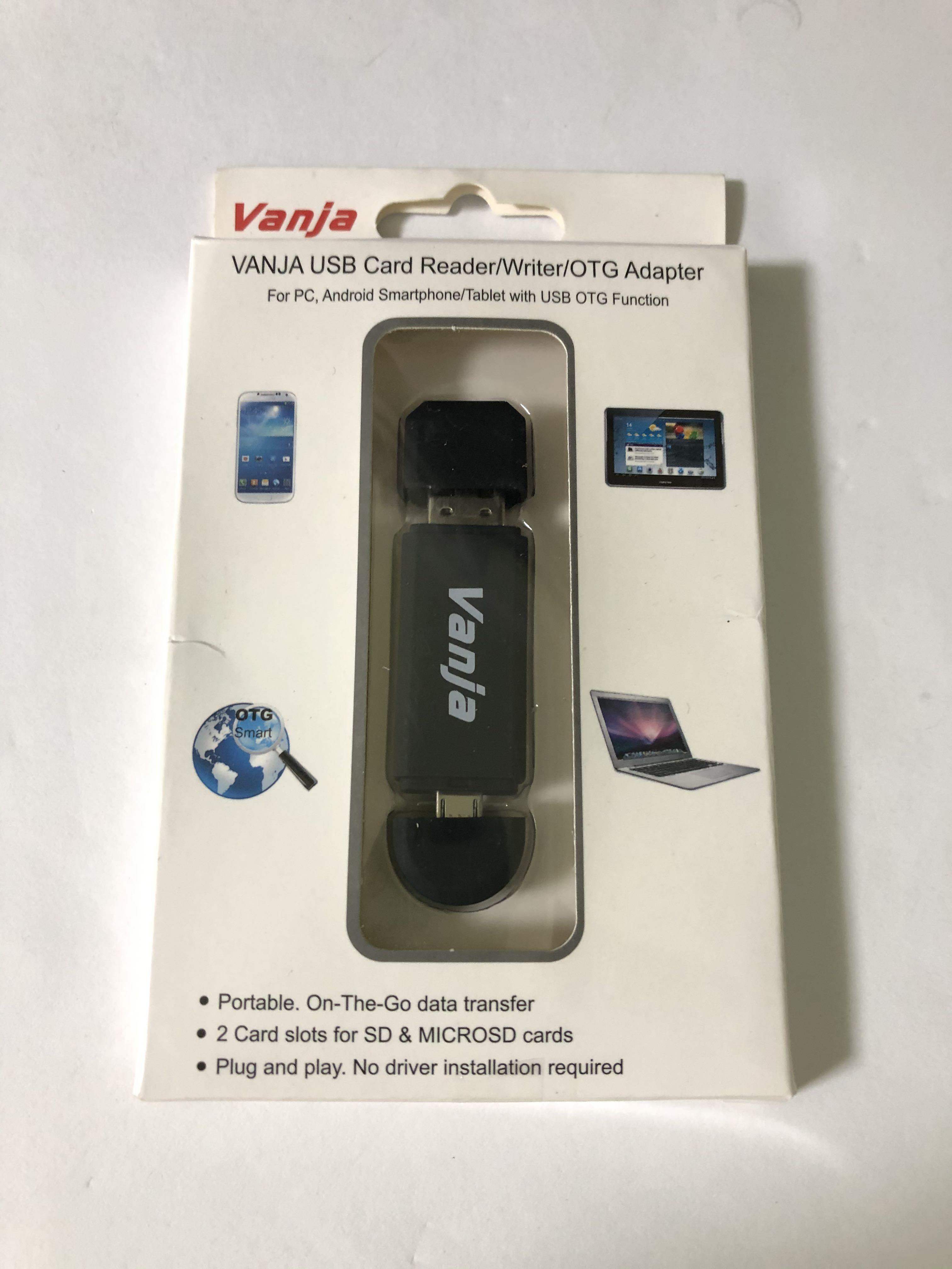 2 in 1 VANJA USB/ Micro USB Card Reader (Micro SD & SD), Computers
