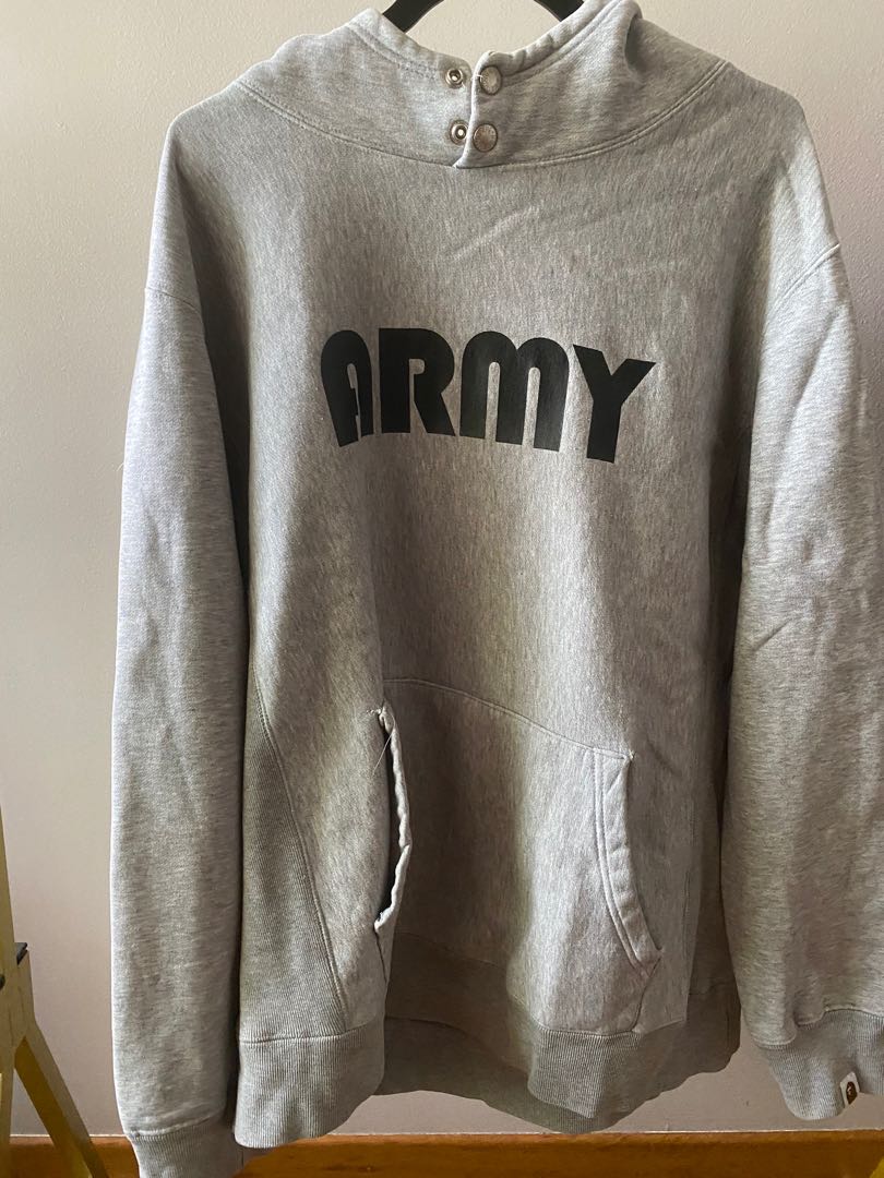 A Bathing Ape X Baby Milo ARMY hoodie BAPE Men s Fashion Tops Sets Hoodies on Carousell