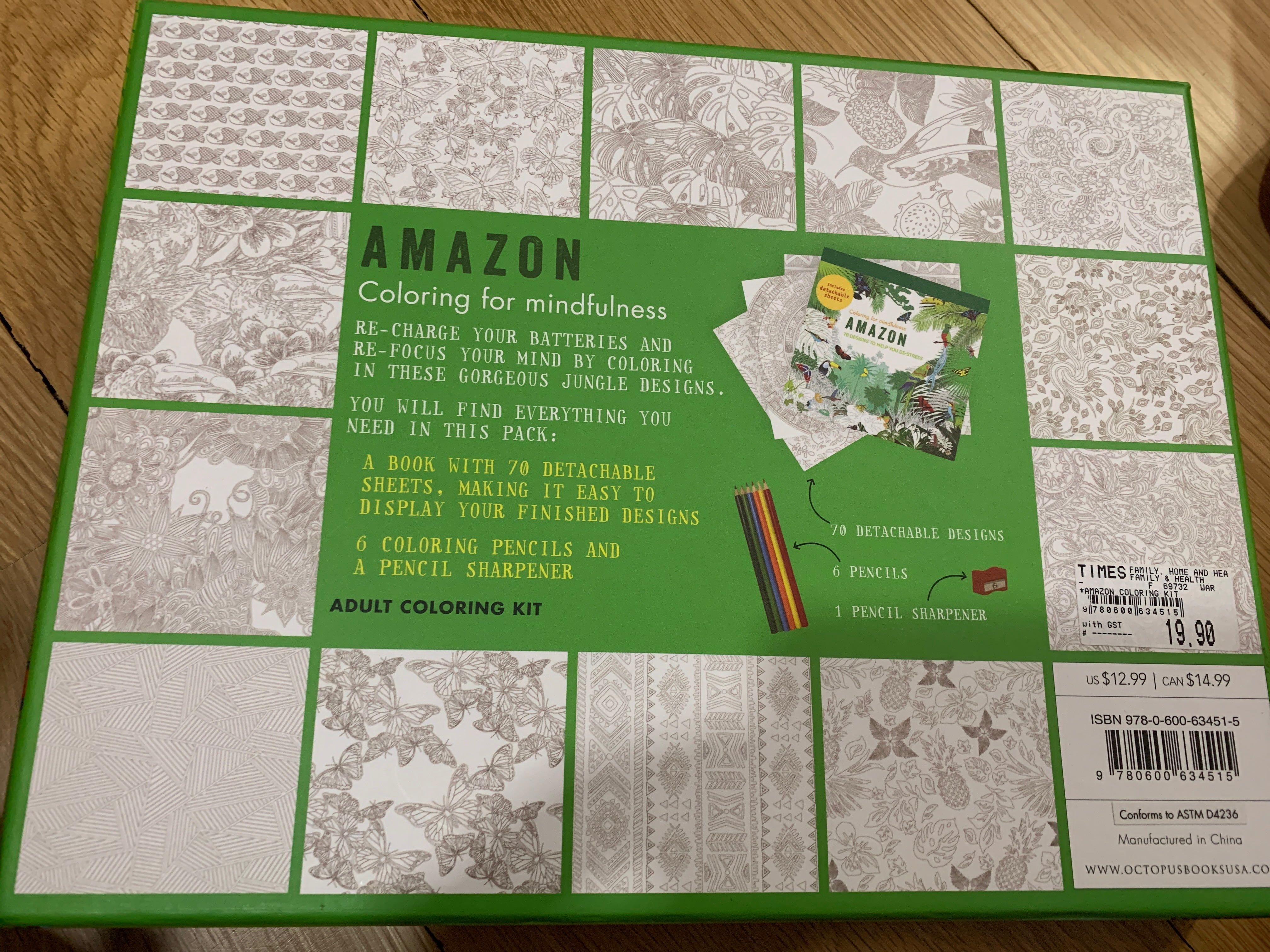 (Buy 5 get 1 free) Adult colouring kit, Hobbies & Toys, Stationery