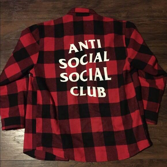 anti social social club plaid shirt