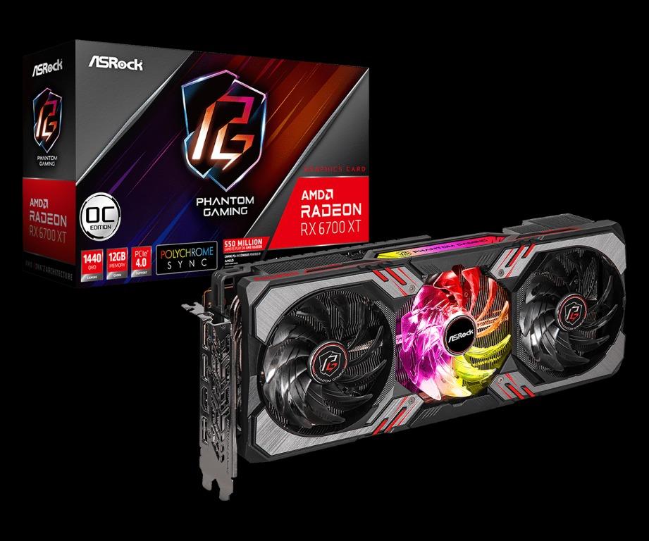 ASRock AMD Radeon RX 6700 XT Phantom Gaming D 12GB OC Graphic Card