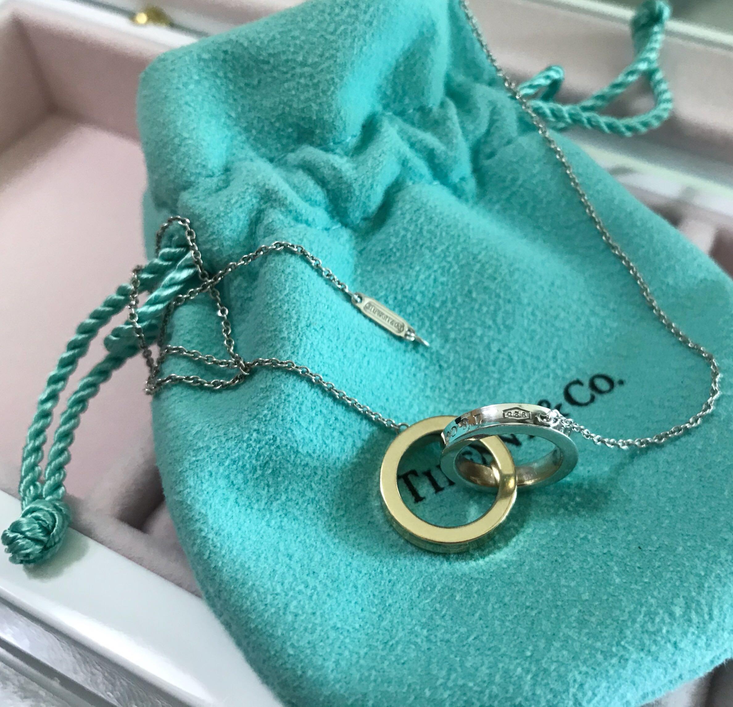 Authentic Tiffany 1837 Interlocking Circles Pendant in 750 Gold and 925 Silver Women s Fashion Jewelry Organisers Necklaces on Carousell