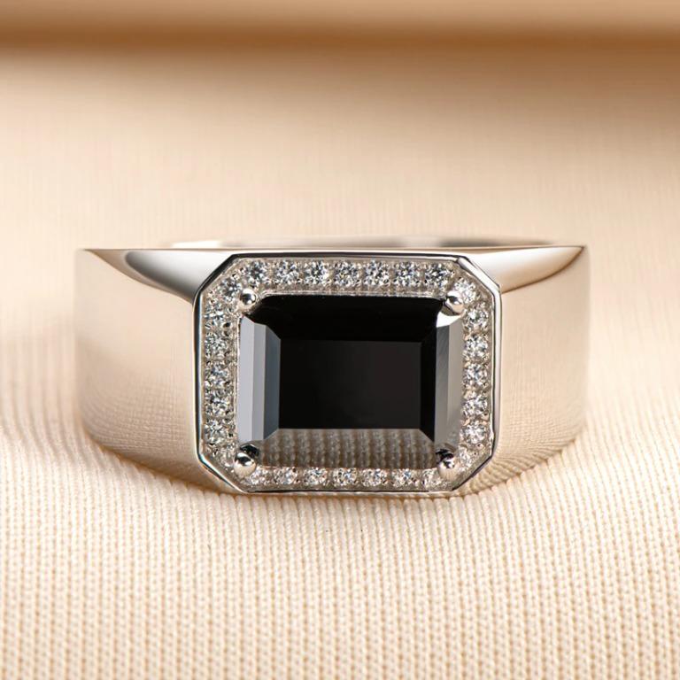 White onyx stone discount ring
