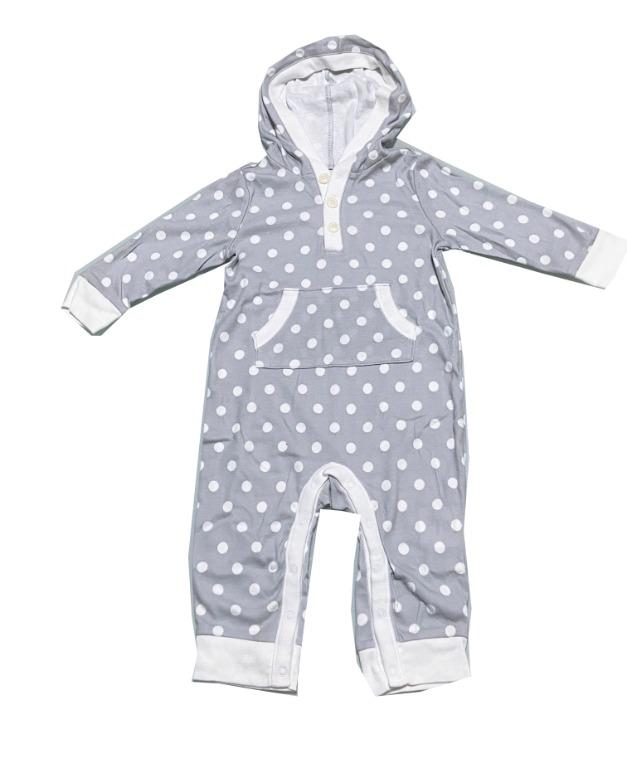Bn Old Navy Baby Boy Baby Girl Dots Printed Grey Body Suits With Hat Bebe 6 24m Long Sleeves One Piece Babies Kids Babies Kids Fashion On Carousell