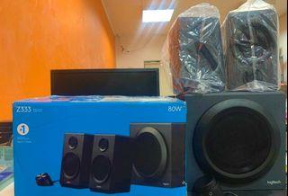Bnew/Sealed Logitech Z333 Speaker, 2.1 w/ Subwoofer 80 watts, Clear Sound, Big Bass,Control pad