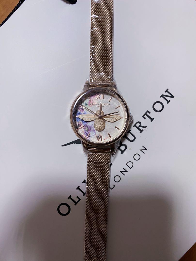Brand New Olivia Burton Watercolour Florals 3D Bee Watch OB16PP40