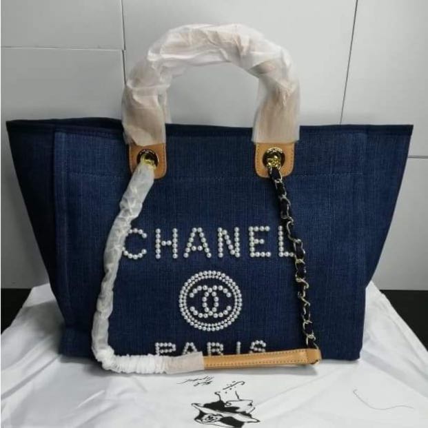 chanel tote denim