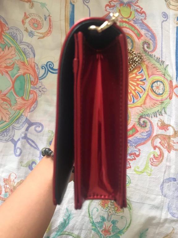 Dior Diorama Wallet (Category: Luxury Bags & Wallets) located in Pasig City. Submitted by paldo1767 (Listing ID 1084644334, Image 3). Description: Bought brand new for 98,000 php Pristine condition. Diorama Wallet on Chain clutch in red-tone metallic calfskin with Micro-cannage motif.