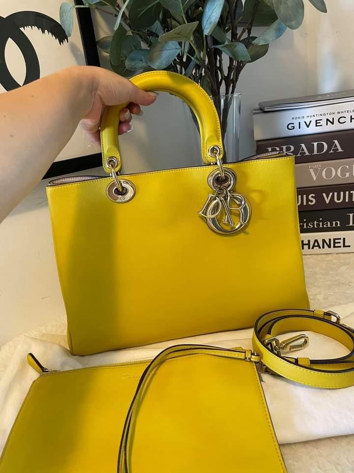 Dior Diorissimo Yellow Calf Medium Tote with Pouch (Category: Luxury Bags & Wallets) located in Manila. Submitted by bagislifeshop (Listing ID 1084526073, Image 1). Description: Hello 💛💛💛 100% Authentic Dior Diorissimo Yellow Calf Medium Tote with pouch Condition 8/10 Comes with Dustbag Strap and Pouch Disclaimer: All Products, Names, Brands, and Logos are owned by their respective brand owners. We are not affiliated with the Brand featured in