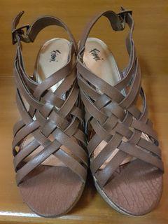 Fioni gladiator strappy brown wedge