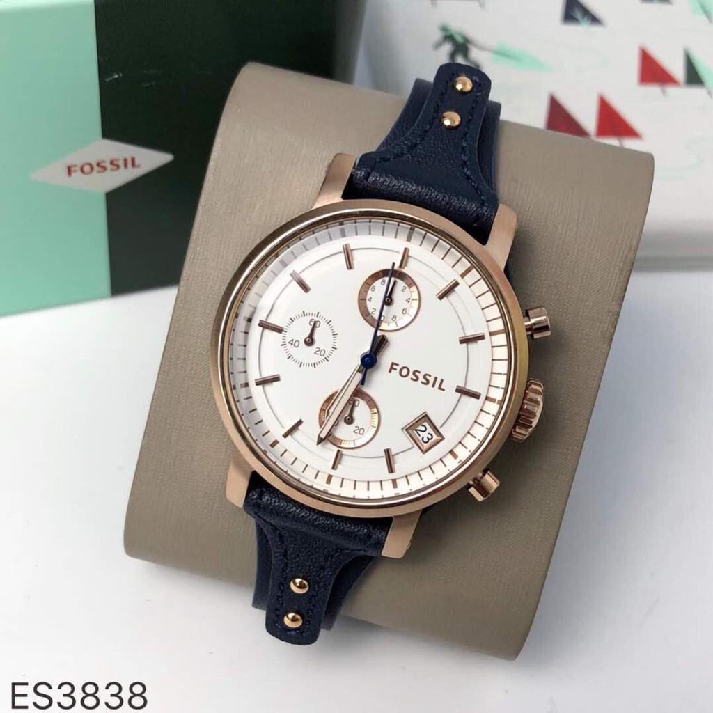 Fossil ES3838 Boyfriend Chronograph Genuine Leather Women Watch Jam Tangan Wanita Women s Fashion Watches Accessories Watches on Carousell