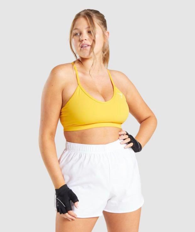 Gymshark V Neck Training sports bra in Yellow, Women's Fashion, Activewear  on Carousell