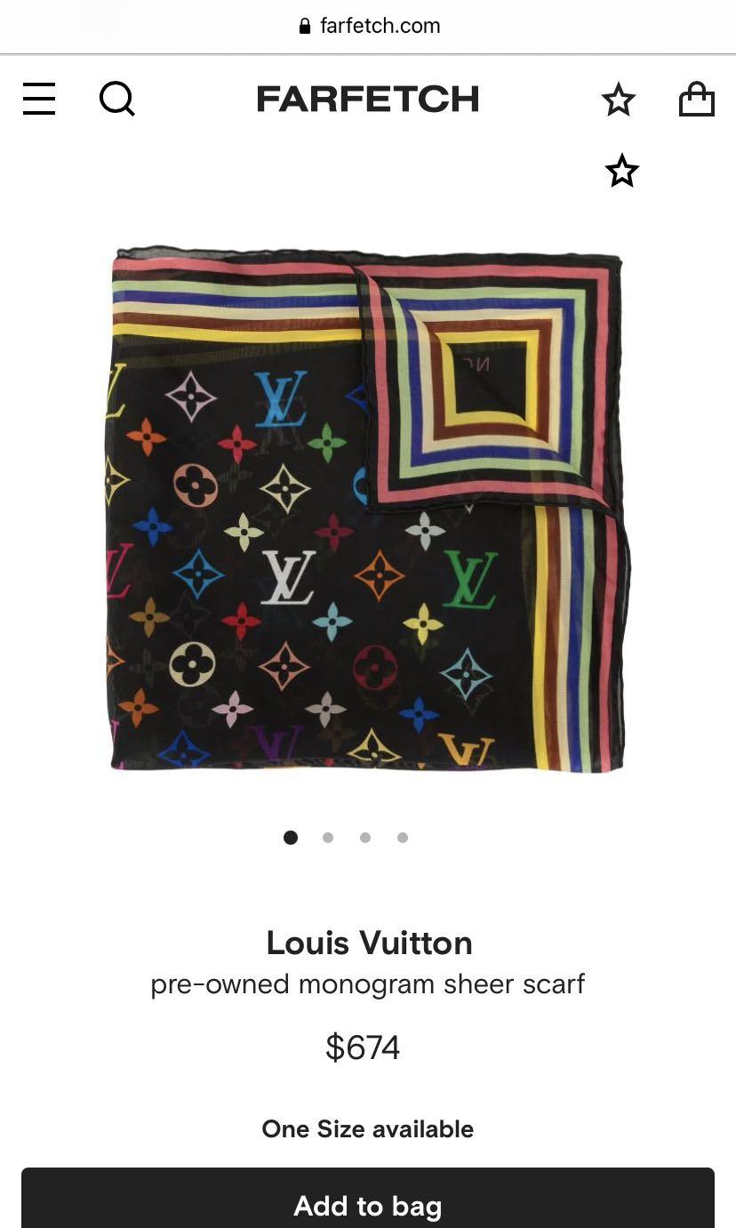 Louis Vuitton Silk Sheer Monogram Scarf - Farfetch