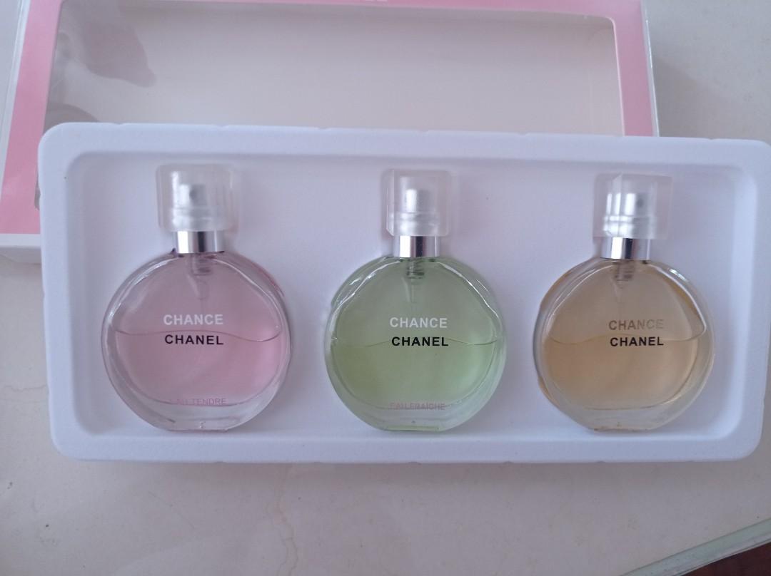 Miniature Chanel Chance Parfum Set of 3 (35ml each), Beauty & Personal  Care, Fragrance & Deodorants on Carousell