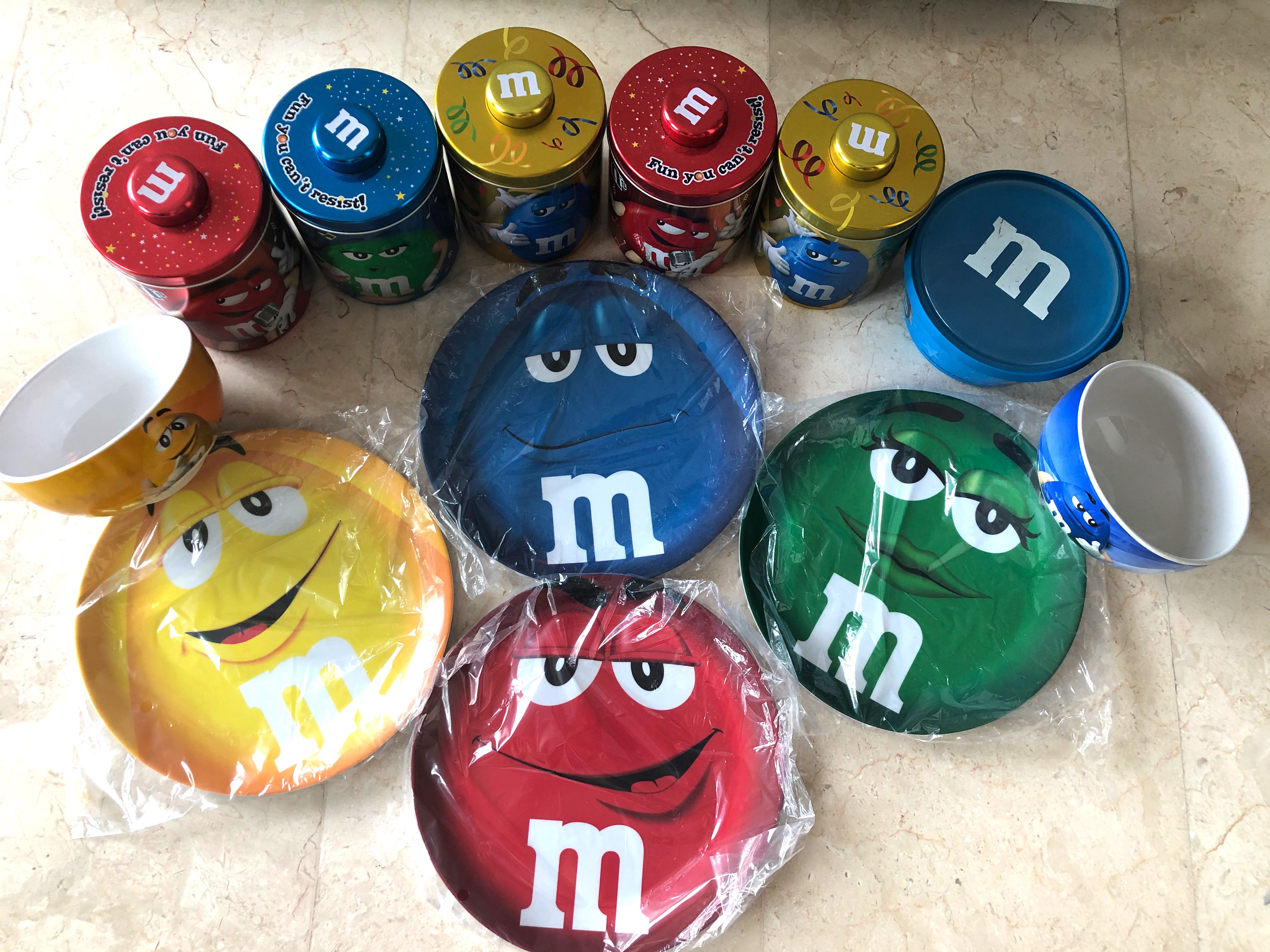 M&M Plates Bowl Canister, Furniture & Home Living, Kitchenware