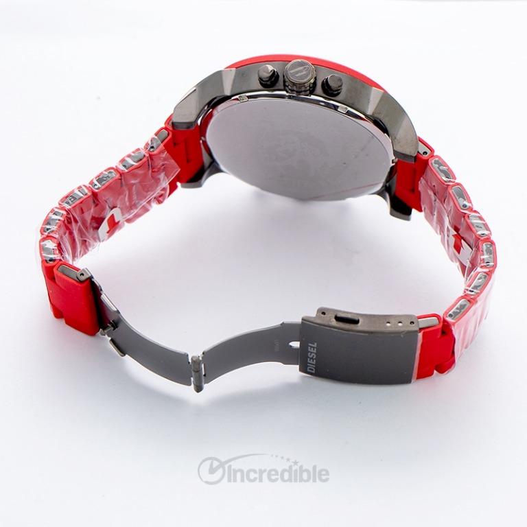 Red best sale diesel watch