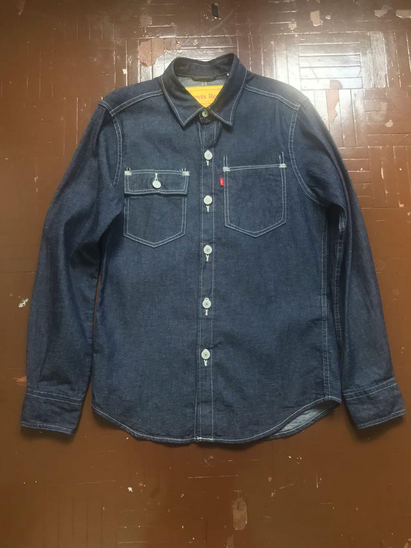 Levi's red denim shirt outlet