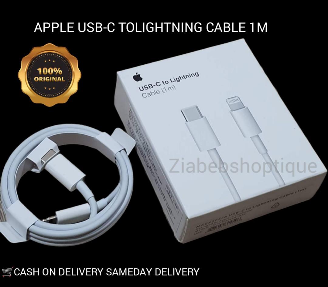 ORIGINAL APPLE USB-C TO LIGHTNING CABLE 1M (Category: Chargers & Cables) located in Manila. Submitted by ziabebshoptique (Listing ID 1084519036, Image 1). Description: Looking for APPLE USB-C Cable ALL ITEMS ARE BRAND NEW SEALED WITH WARRANTY 📍ONHAND APPLE USB-C LIGHTNING CABLE (Certified Original) with box and manual (BEST SELLER) 🔥 50% OFF ☑With serial code and cable marks ✔ ☑Fast charge In all Iphone 5,5c,5s,6,6+,6s,6s,7,7+,ipod7,ipad mini 1