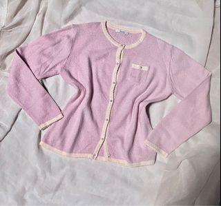 pink pearl cardigan ala chanel thrift y2k knitwear cardigan top