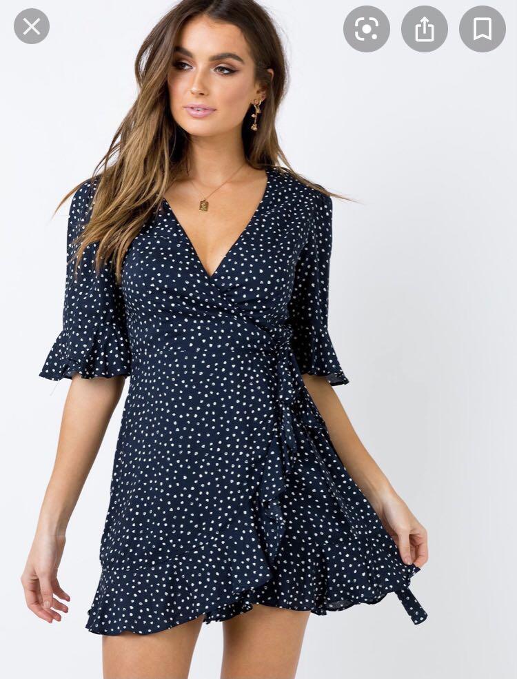 princess polly blue wrap dress