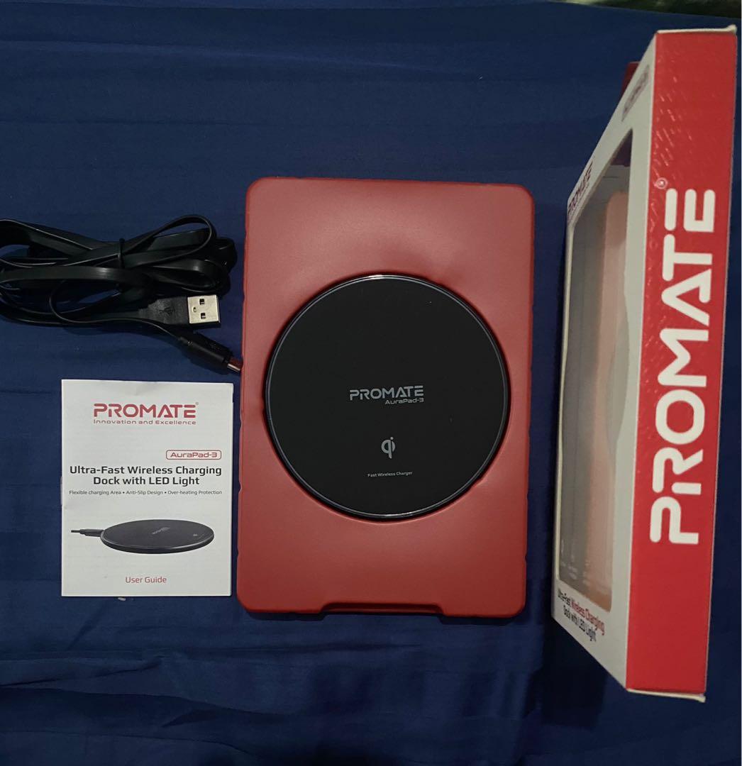 Promate Ultra Fast Wireless Charging (Category: Chargers & Cables) located in Muntinlupa City. Submitted by pawprintsab (Listing ID 1084616150, Image 3). Description: Ultra fast wireless charging dock with LED Light Nabuksan lang po for testing Payment thru Gcash .