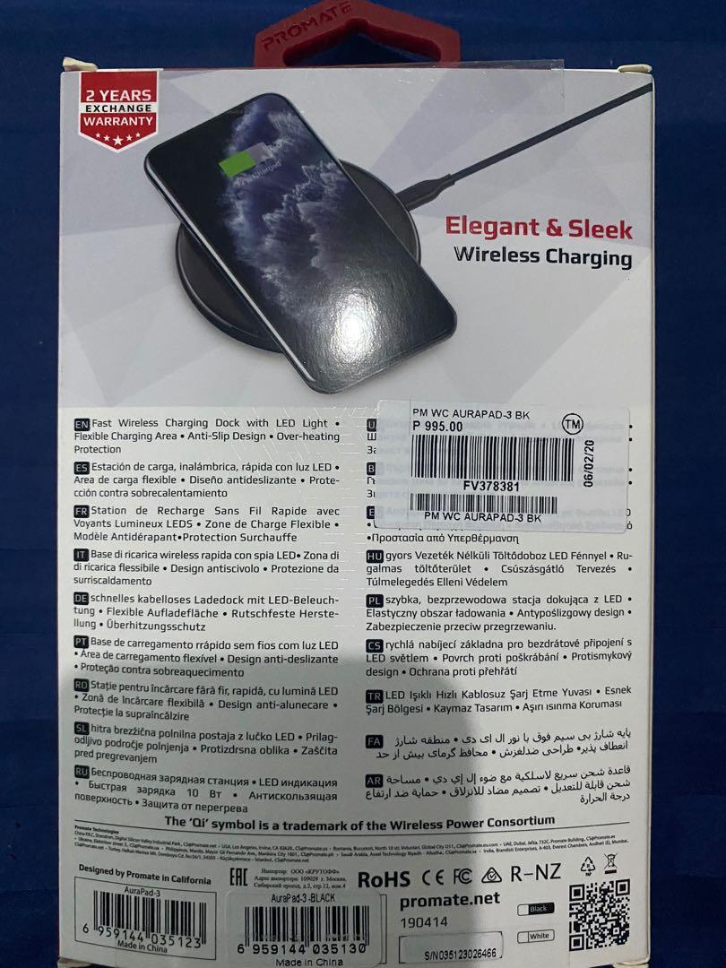 Promate Ultra Fast Wireless Charging (Category: Chargers & Cables) located in Muntinlupa City. Submitted by pawprintsab (Listing ID 1084616150, Image 2). Description: Ultra fast wireless charging dock with LED Light Nabuksan lang po for testing Payment thru Gcash .