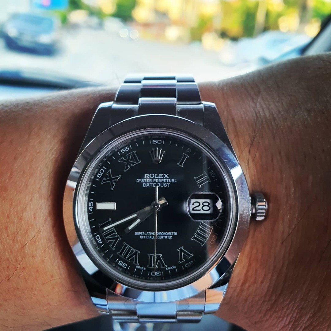 Rolex datejust 2 hot sale black roman dial