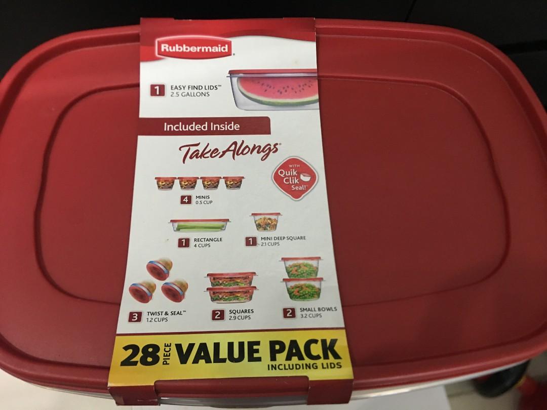 Rubbermaid 28pcs tupperware, Furniture & Home Living, Kitchenware