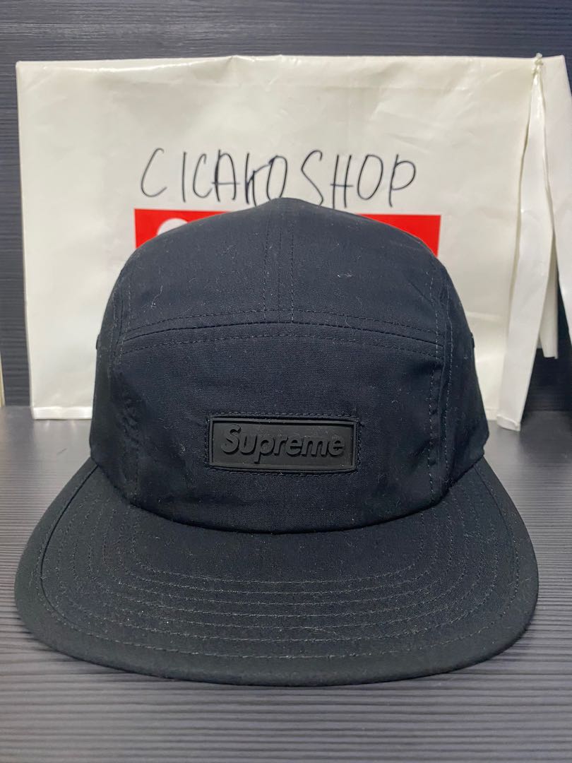 Supreme rubber shop logo camp cap