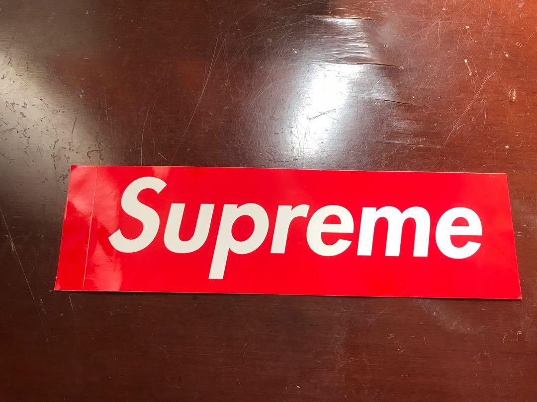 Supreme original red box logo sticker Desain Kerajinan Tangan Lainnya di Carousell
