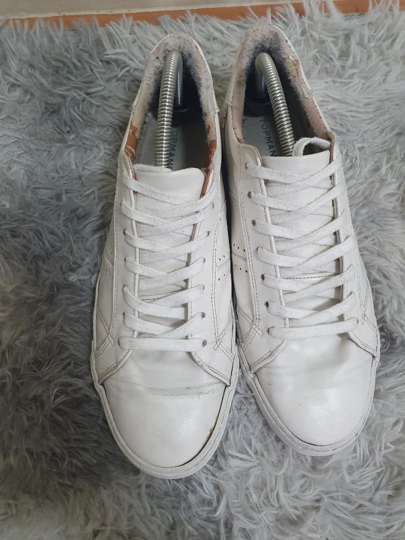 Topman White Sneakers Men s Fashion Footwear Sneakers on Carousell