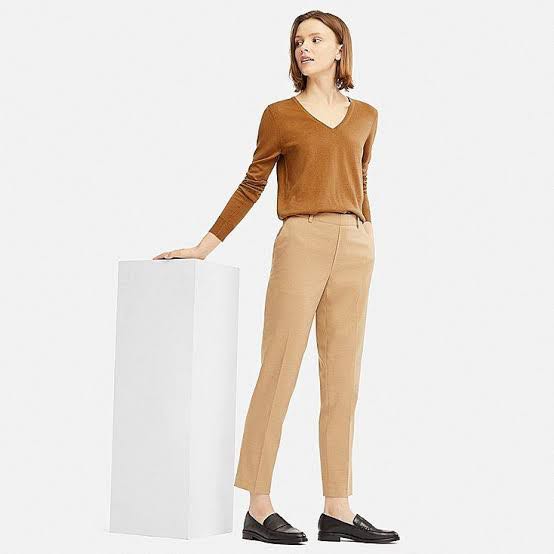 Uniqlo Smart Ankle Pants - Light Brown, Women's Fashion, Bottoms