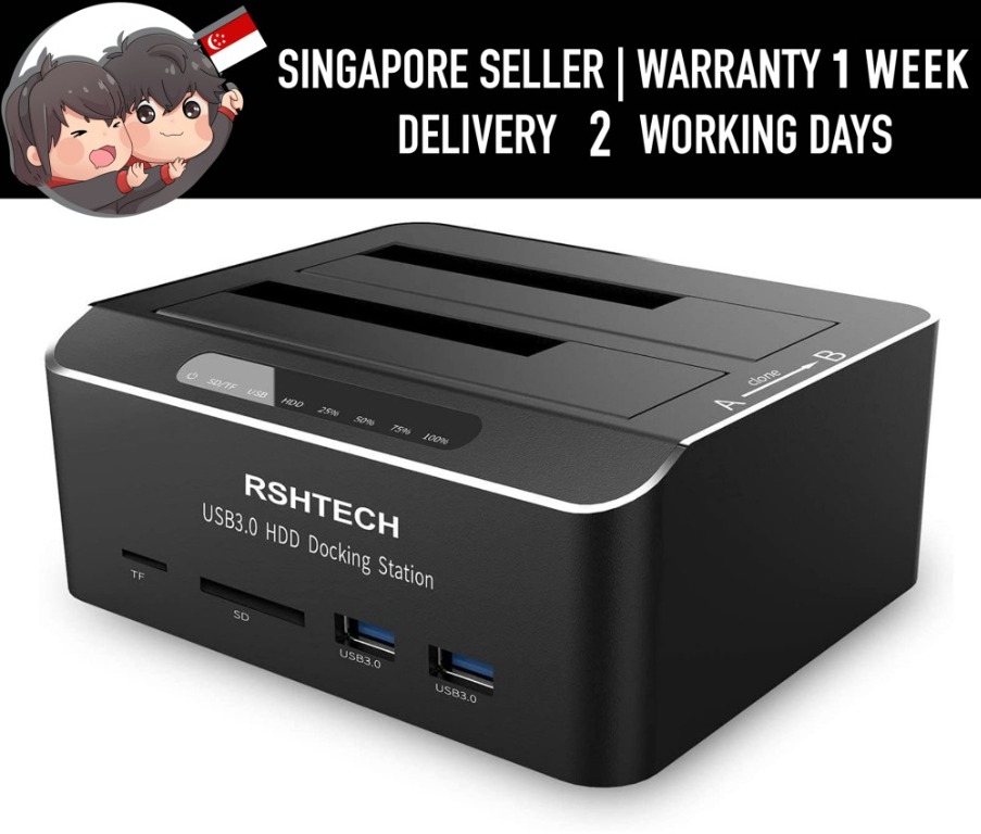 USB 3.0 MultiFunction HDD Docking Station (RSHDS02), Aluminum