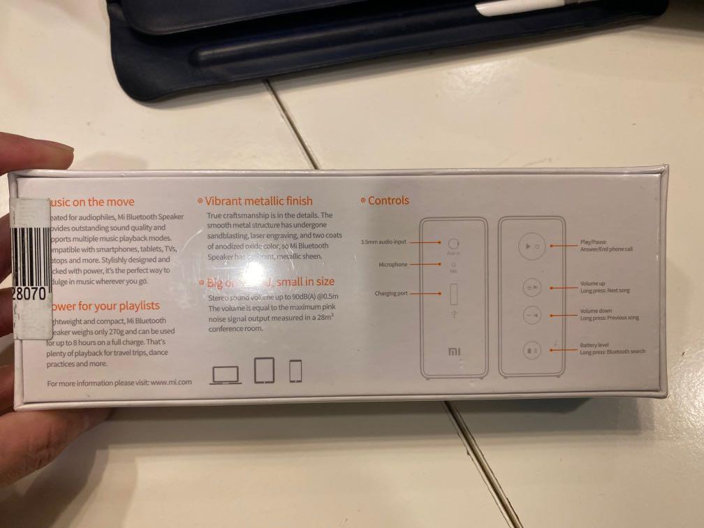 Xiaomi bluetooth speaker (Category: Soundbars, Speakers & Amplifiers) located in Makati City. Submitted by allsortsofme (Listing ID 1084614797, Image 2). Description: Unopened, new bluetooth speaker.