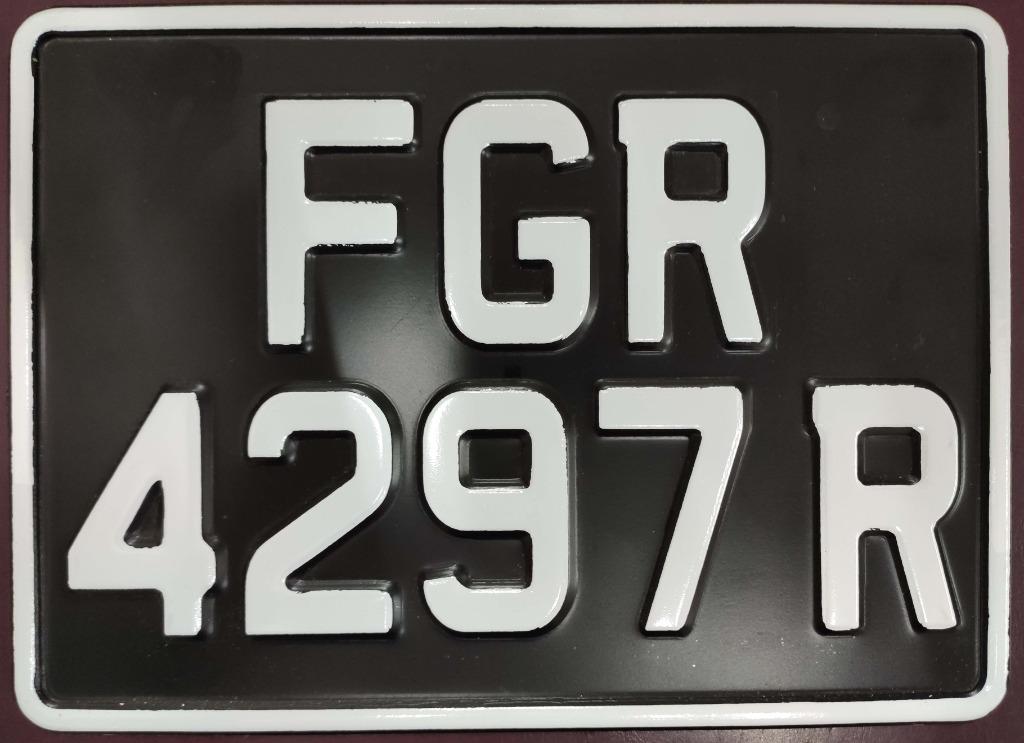 Aluminum Embossed Motorcycle Number Plates Pictures Are For Reference Only For This Type Of Number Plates Also Doing 3d Acrylic Emboss Number Plate Hongkong Plates Carplate Carplates Motorcycles Motorcycle Accessories On Carousell