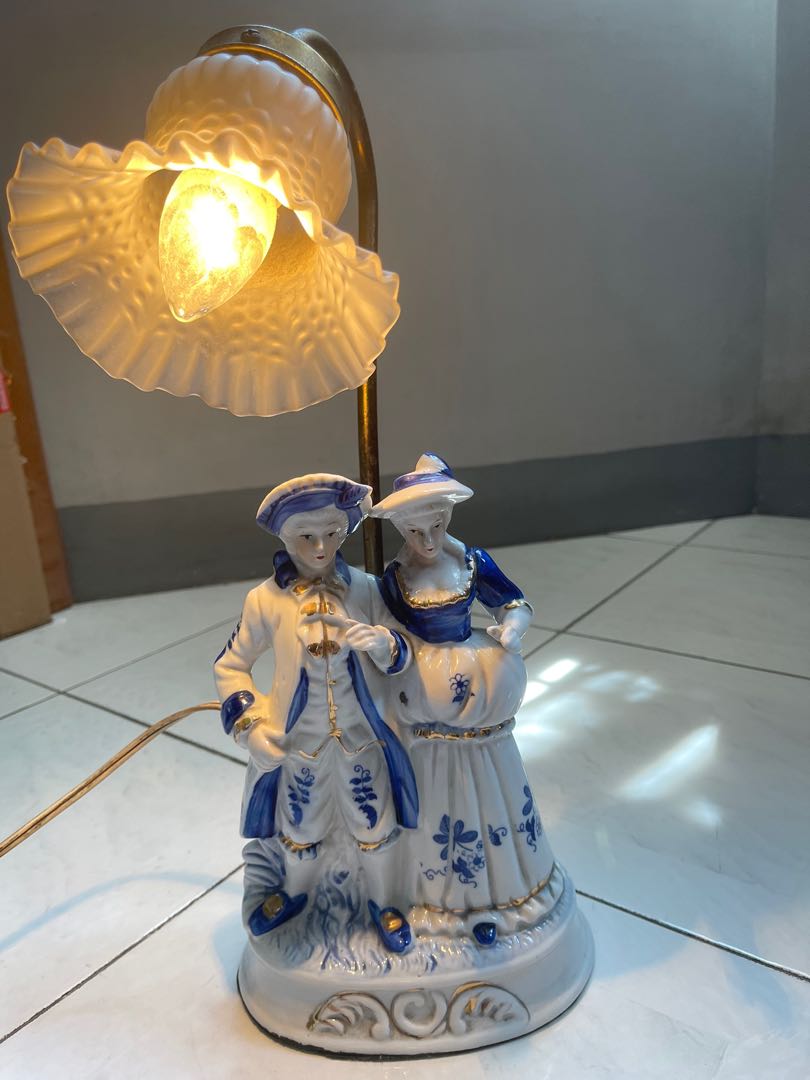 Antique Porcelain Figurine Lamp, Furniture & Home Living, Lighting