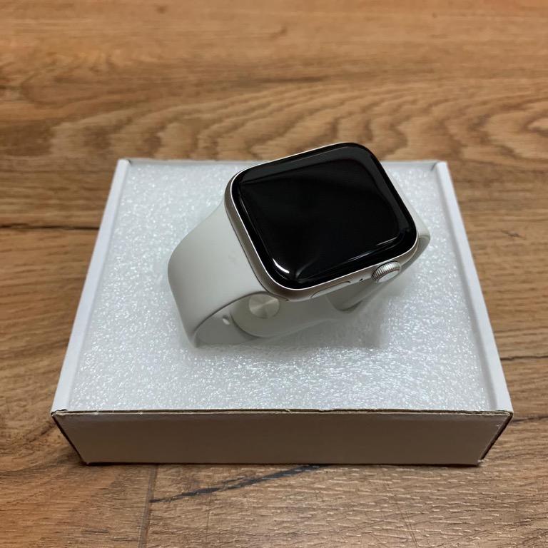 Apple watch series 5 gps 44mm sales silver aluminium case with white sport band