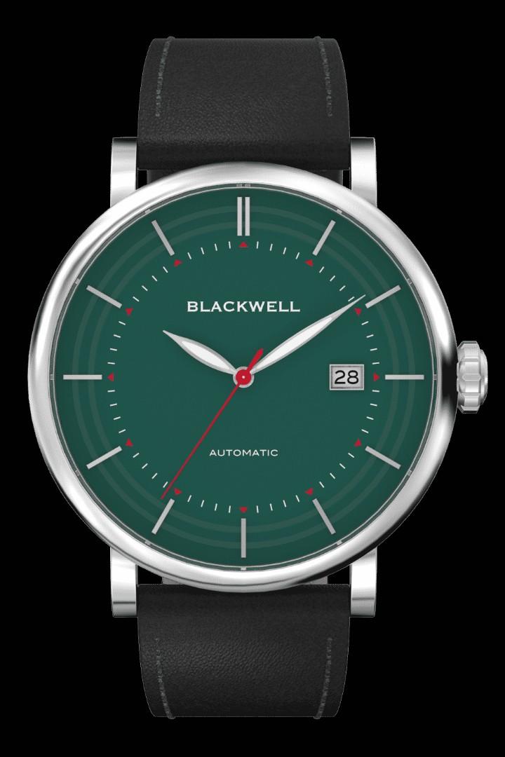 Blackwell GREEN DIAL WITH SILVER STEEL AND BLACK LEATHER 10111