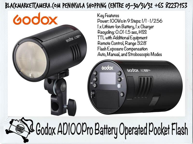 [BMC] Godox AD100/AD200/AD300 Pro Battery Operated Pocket Flash Strobe/ S2 Bracket/ AK-R1/ WB100/ WB29/ WB300P Battery/ Charger/ AD-S60S Softbox/ AD-L/ BD-07/ EC200/ H200R For AD200 62863070661891112