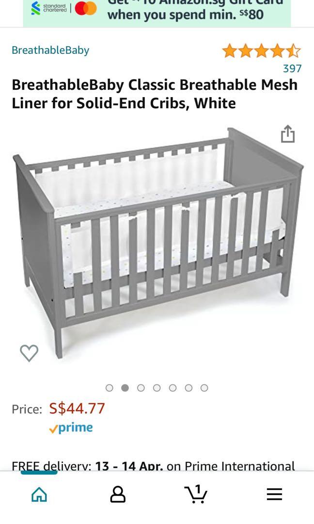 Crib liner for solid end cribs top