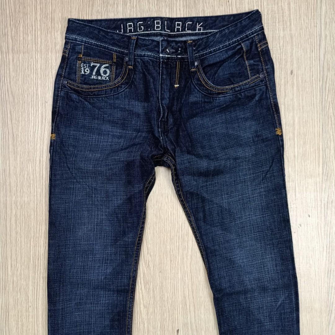celana jeans jag black slim fit, Fesyen 