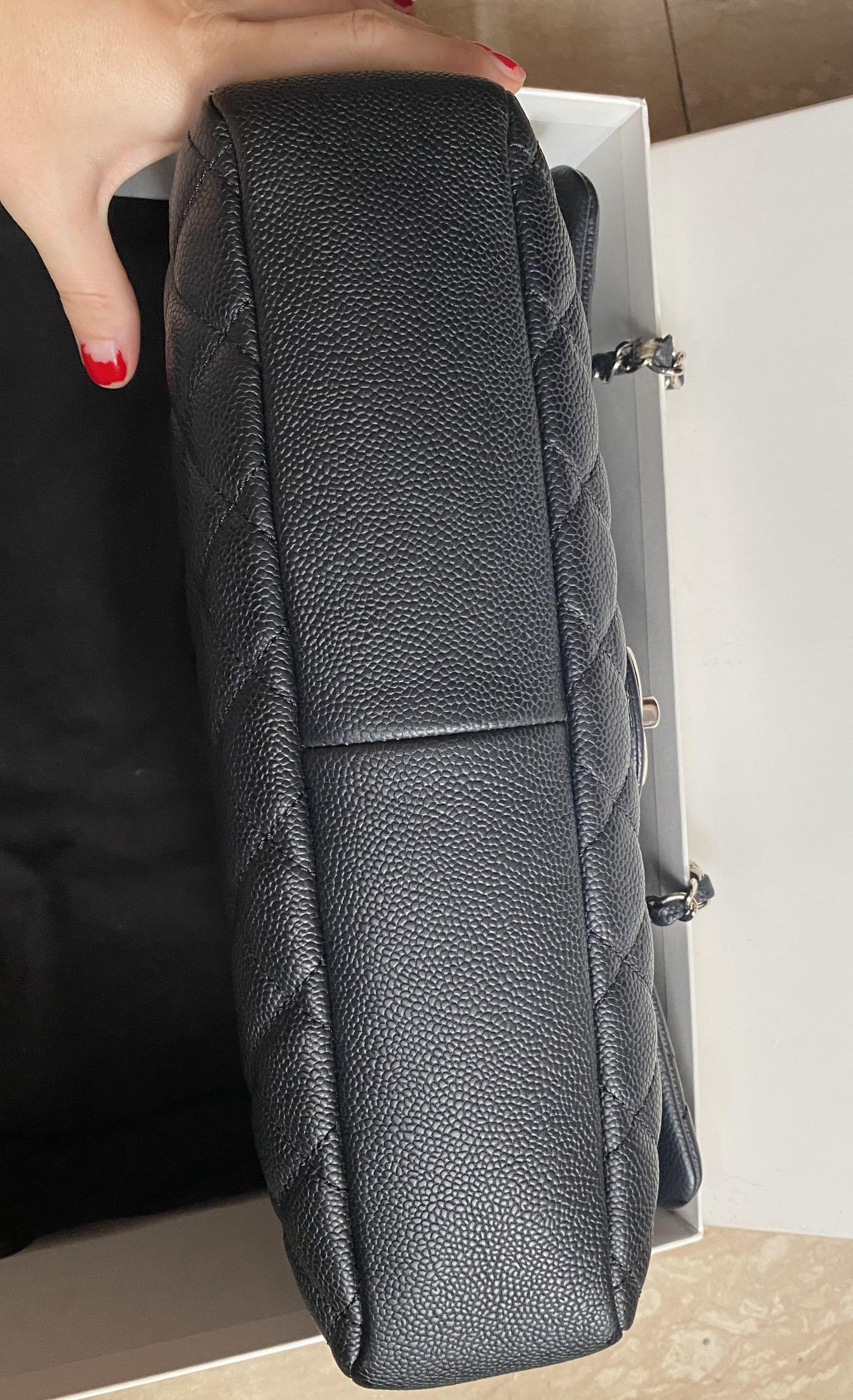 Chanel easy flap in caviar jumbo size, Luxury, Bags & Wallets on