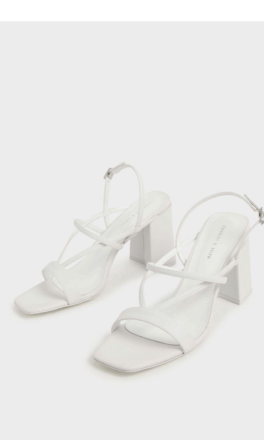 Charles Keith Strappy Chunky Heel Sandals, Women's Fashion