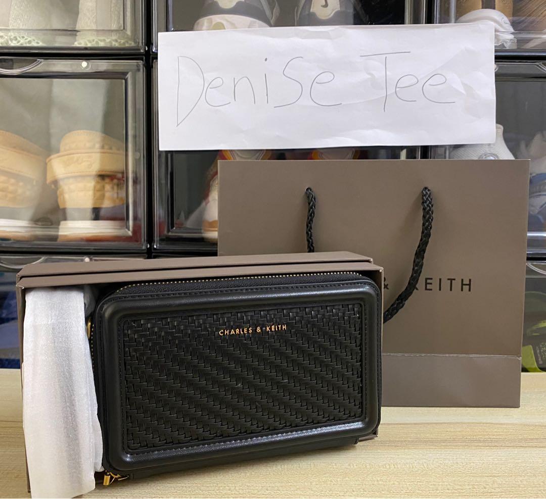 Charles & keith sales woven zip around wallet