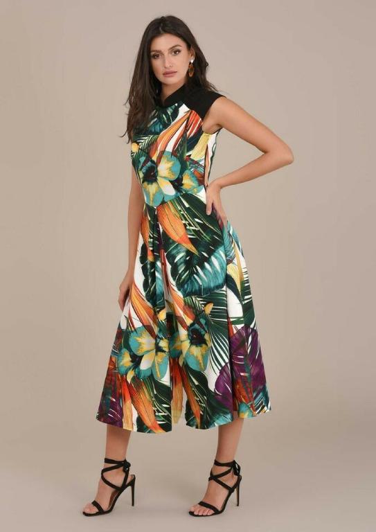closet london leaf print wrap midi dress Roman Leaf Print Wrap Midi Dress