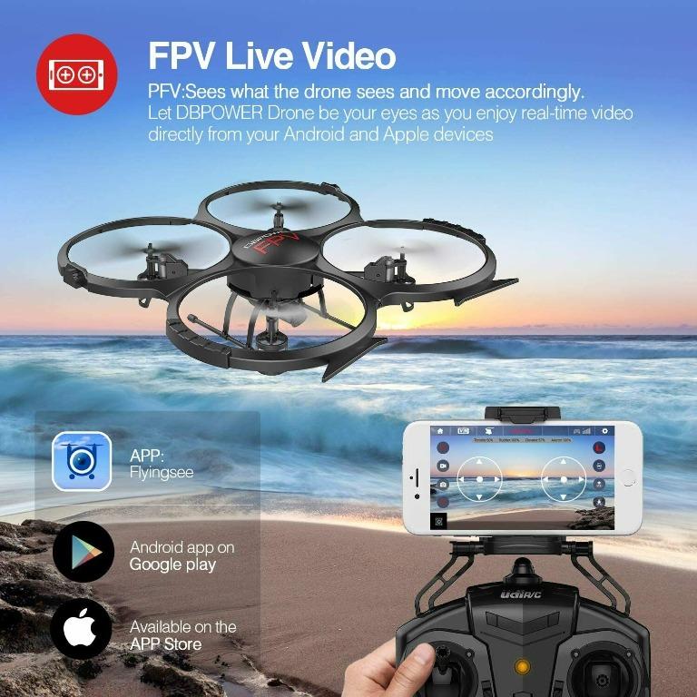 DBPower U818A HD FPV Upgrade Quadcopter with HD WIFI Camera