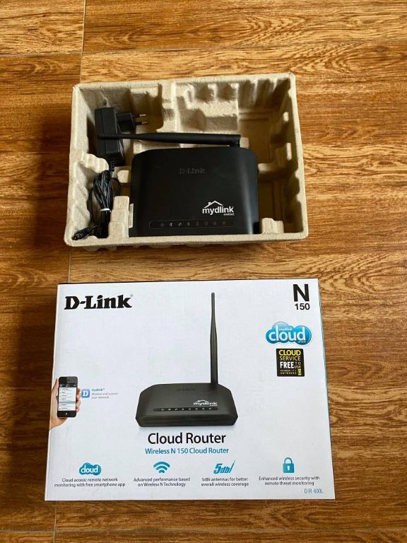 D-Link N150 Wireless Cloud Router (Category: Networking) located in Makati City. Submitted by elliemystique (Listing ID 1079178035, Image 3). Description: RFS: Given as a gift but not used, almost new; decluttering. NEGOTIABLE FOR SURE BUYERS. As is where is basis. Specs: Wireless Frequency Range 2.4 GHz to 2.4835 GHz Antennas 1 Fixed 5dbi External Antennas Security Wi-Fi Protected Access (WPA/WPA2) WPS™ (PBC/PIN) Advanced Features mydlink app fo