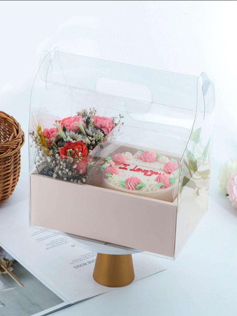 Transparent Portable Flower Box/Mother's Day Gift Packaging/Cake Box